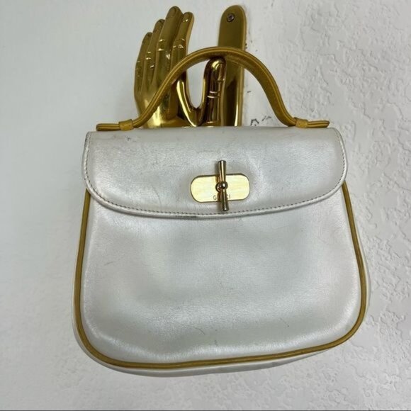 GUCCI Mini Top Handle VTG Leather 60s Bag - Picture 1 of 10